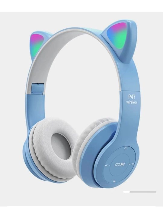 Mushuk quloqli simsiz naushnik P47 Cat Ear, chiroqli bolalar va kattalar uchun naushnik - 