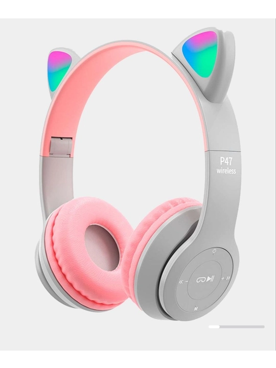 Mushuk quloqli simsiz naushnik P47 Cat Ear, chiroqli bolalar va kattalar uchun naushnik - 