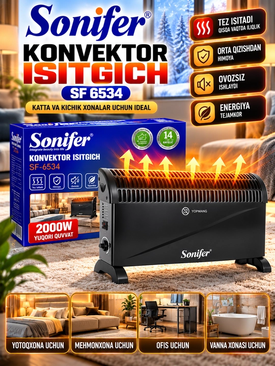 Sonifer SF 6534 Konvektor Isitgich 2000W Elektr Isitgich - 