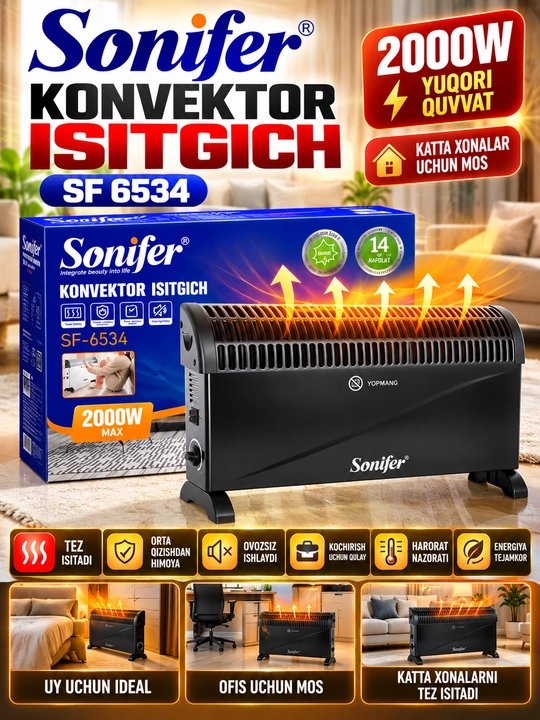 Sonifer SF 6534 Konvektor Isitgich 2000W Elektr Isitgich