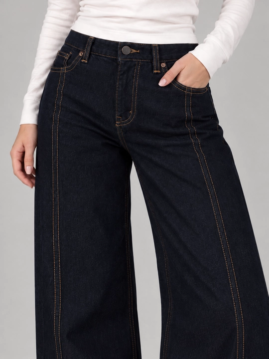 Джинсы Wide Leg для женщин, стиль Y2K, современный широкий покрой