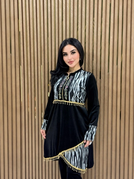 Ayollar va qizlar uchun ayollar to‘plami: ko'ylak lozim, bambuk matosi - 