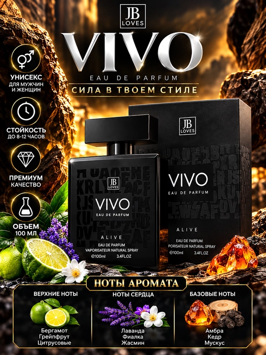 VIVO, Erkaklar va Ayollar uchun noodatiy elegant va unikal atir, 100 ml