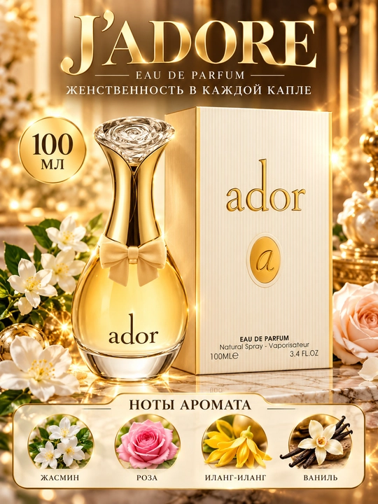 J'Adore, Ayollar uchun noodatiy gulli, elegant va xashamatli atir, 100ml