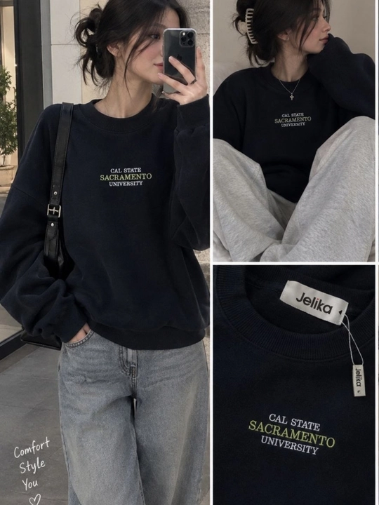 Jelika oversize svitshot, 100% paxta,