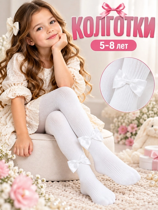 Колготки для девочек, 5–8 лет, детские колготки, носки, колготки для школы и повседневной - 