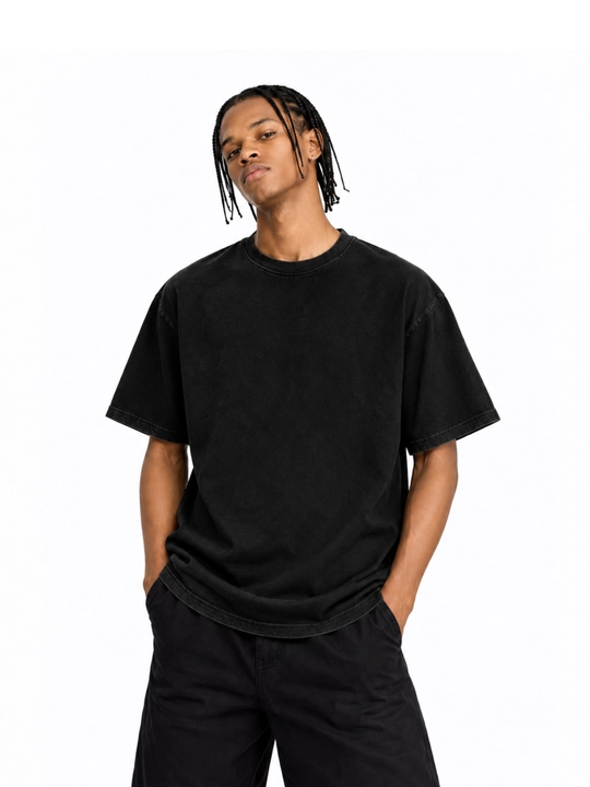 Katta o‘lchamli Astroworld futbolkasi, qora, unisex, orqasida rangli bosma naqshli