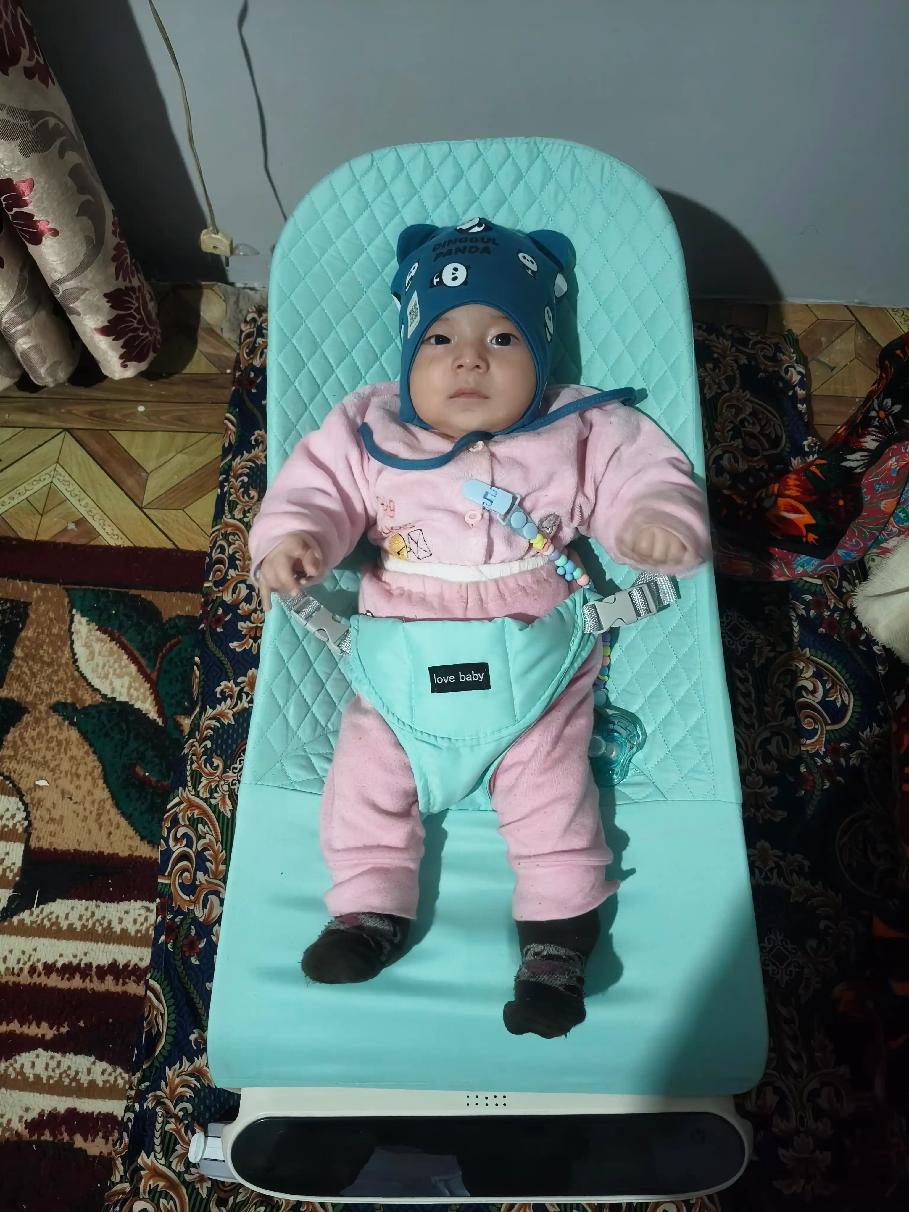 Bolalar shapkasi, chaqaloqlar uchun 100% paxtali quloqchali bog‘ichli qalpoqcha, 0–12 oy