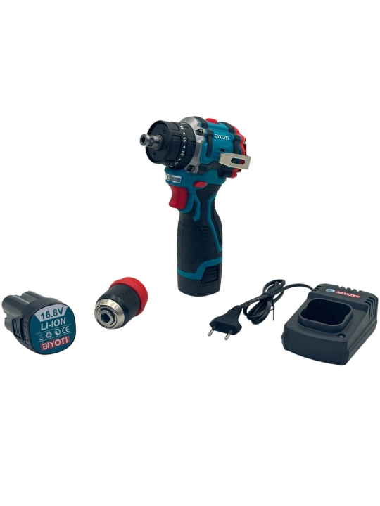 Akkumulyatorli cho'tkasiz zarbiy drel-shurupovert BIYOTI BYT-1015CR 16.8V, 45 N/m