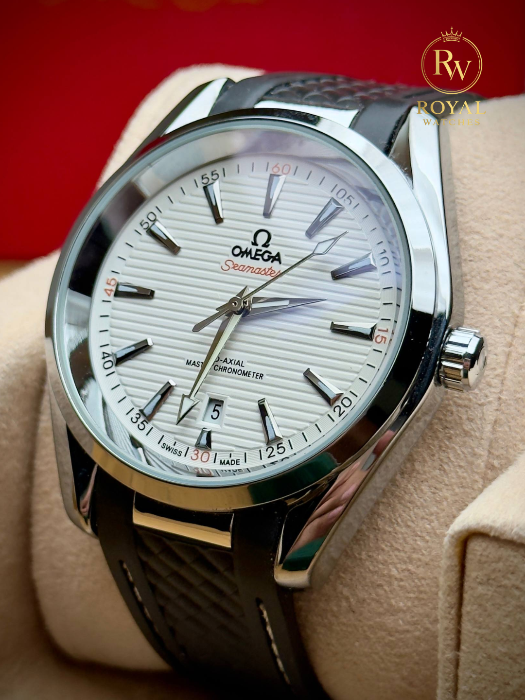 Erkaklar mexanik qo‘l soati, avtozavodli, Omega Seamaster uslubida