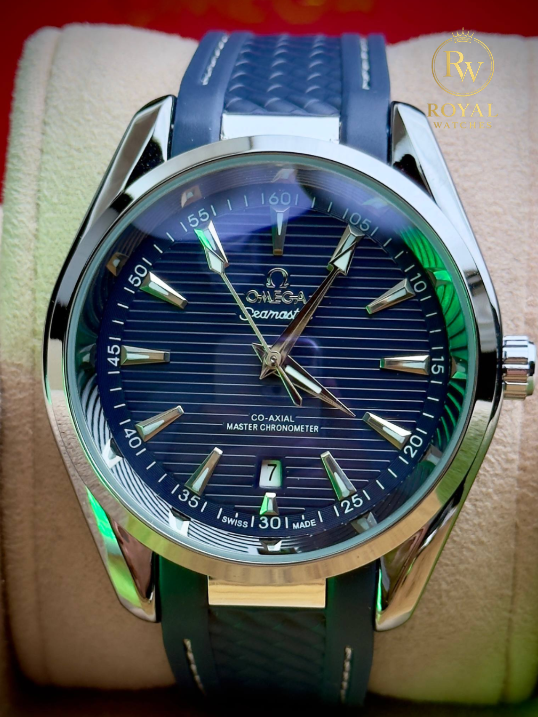 Erkaklar mexanik qo‘l soati, avtozavodli, Omega Seamaster uslubida