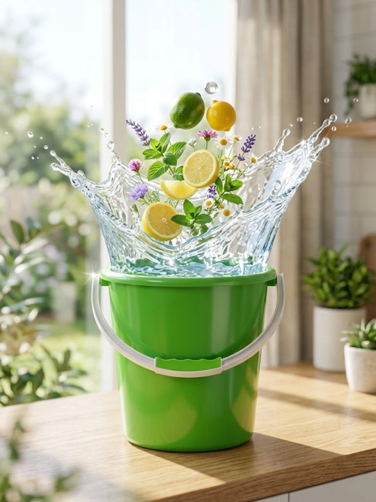 Mustahkam plastmassa chelak, tutqichli, xo'jalik va maishiy ishlar uchun 15L - 