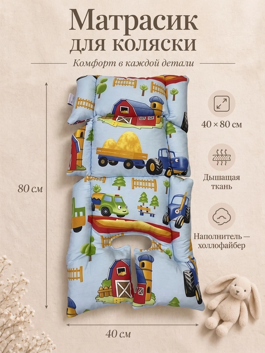 Матрас для детской коляски, для автокресло, матрас на шезлонг, на стульчик