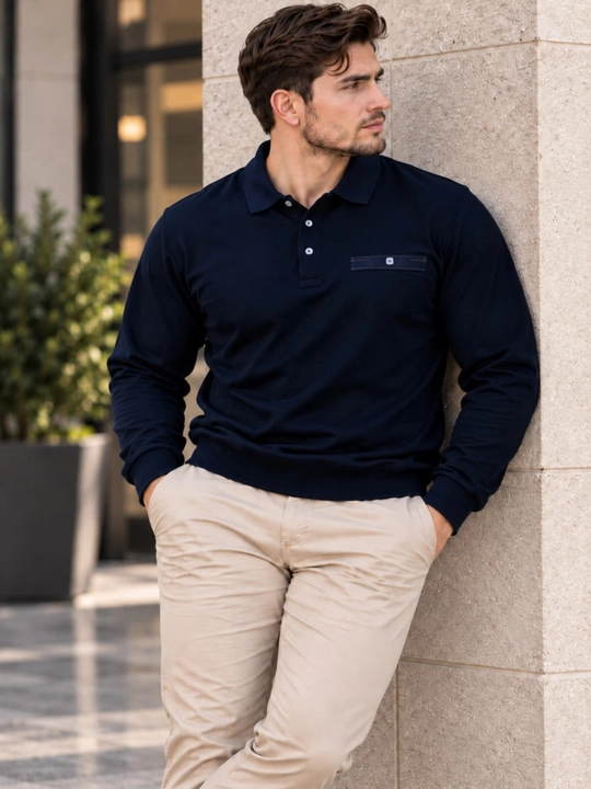 Финки поло с длинными рукавами, рубашки поло больших размеров для мужчин