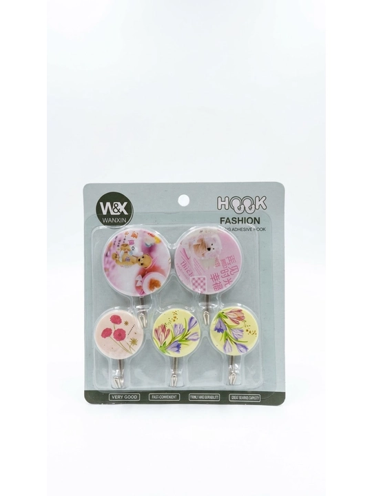 Самоклеящиеся настенные крючки WANXIN HOOK FASHION, декоративный комплект 5 шт - 