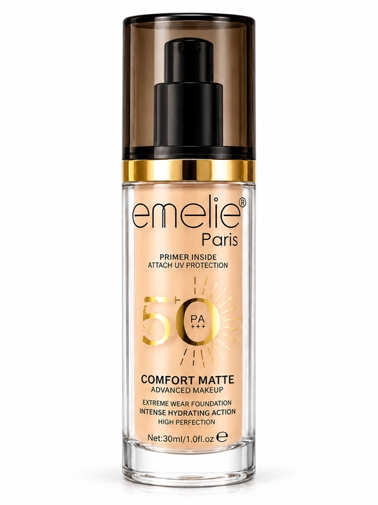 Тональный крем Emelie Paris Comfort Matte SPF 50 PA+++, с праймером, 30 мл