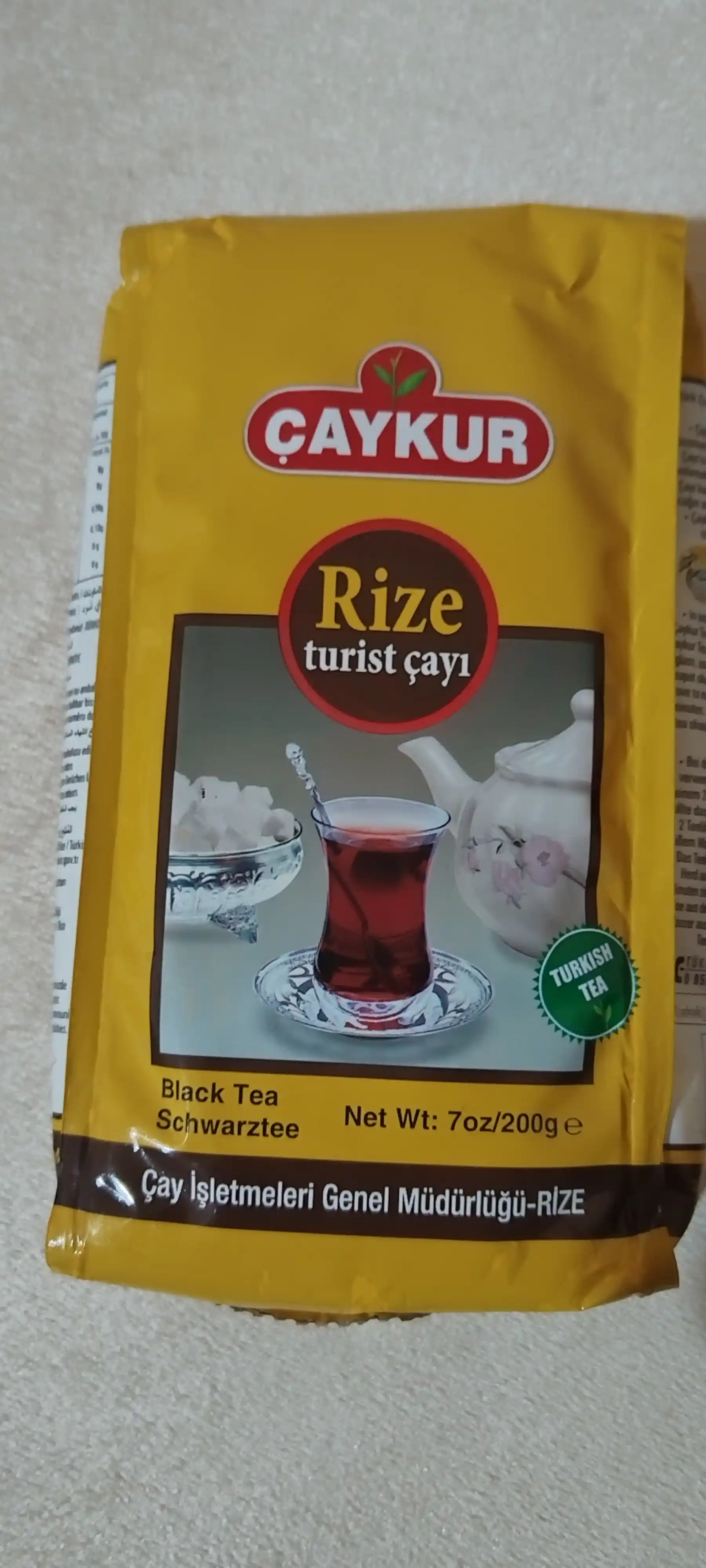 ÇAYKUR Rize Turist чёрный чай, 200 г – натуральный турецкий чай, бардак чай
