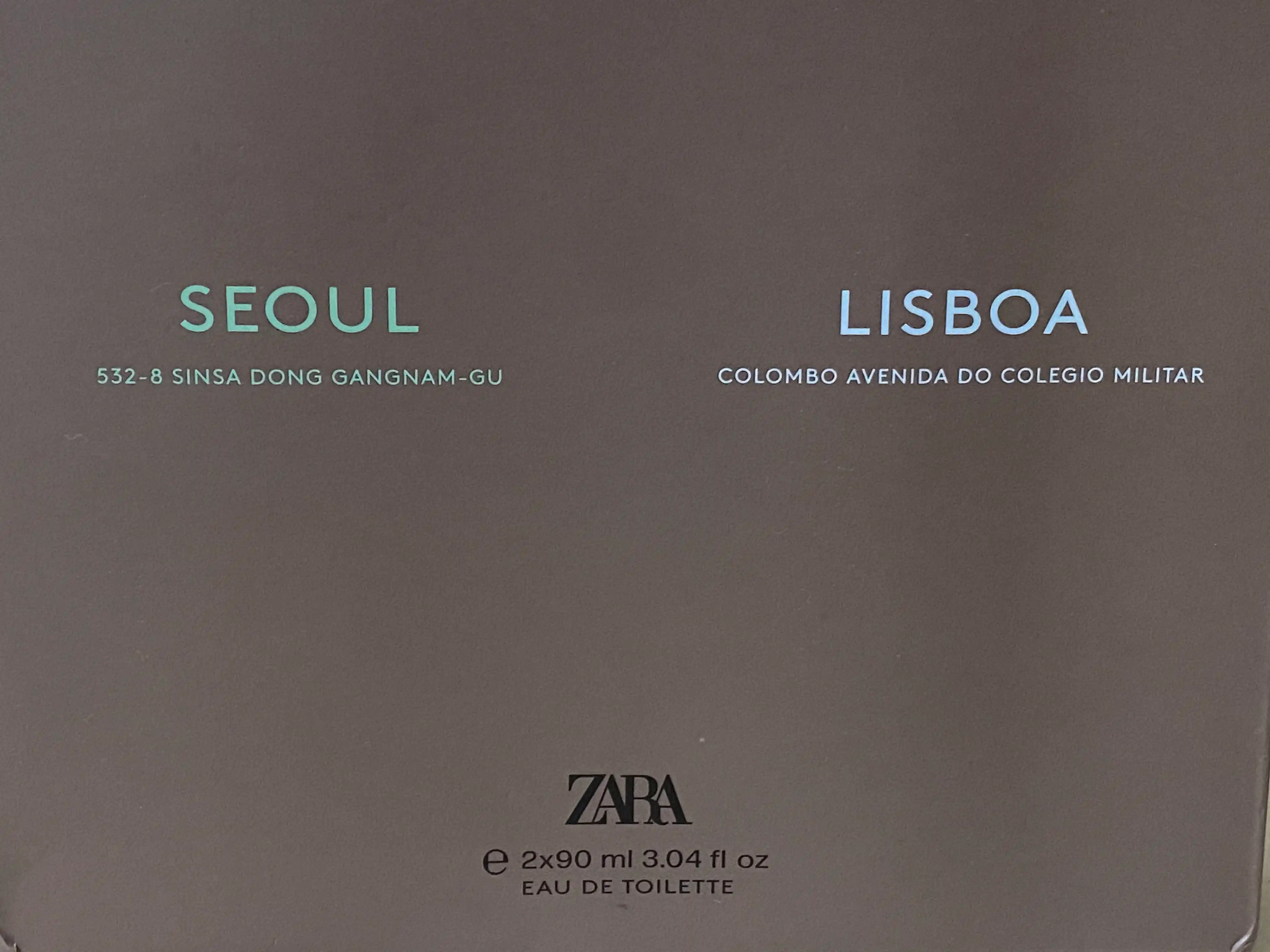 Zara Seoul va Lisboa erkaklar atirlari to'plami