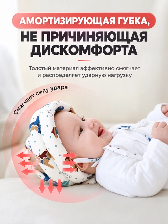Защитный шлем для детей, мягкий головной убор 360°, повседневный для ползания и ходьбы