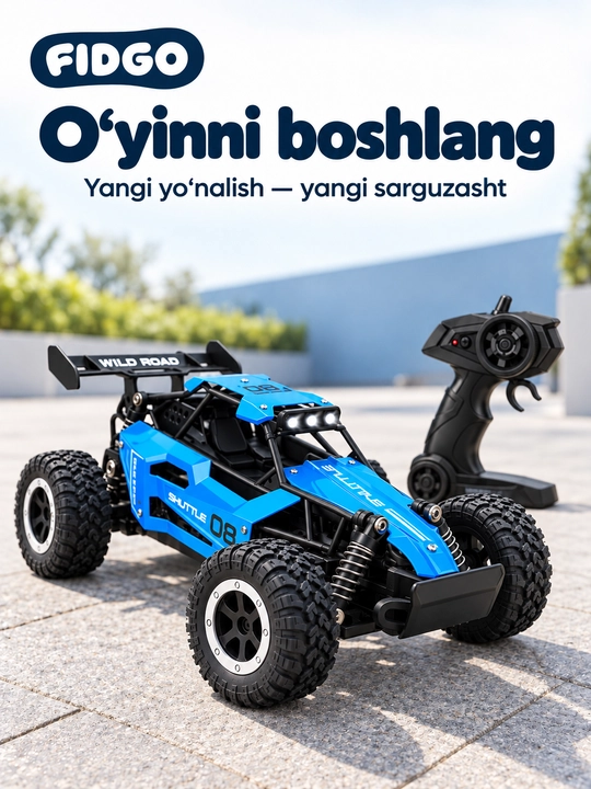 Radio orqali boshqariladigan mashina, tezligi 15 km/soat