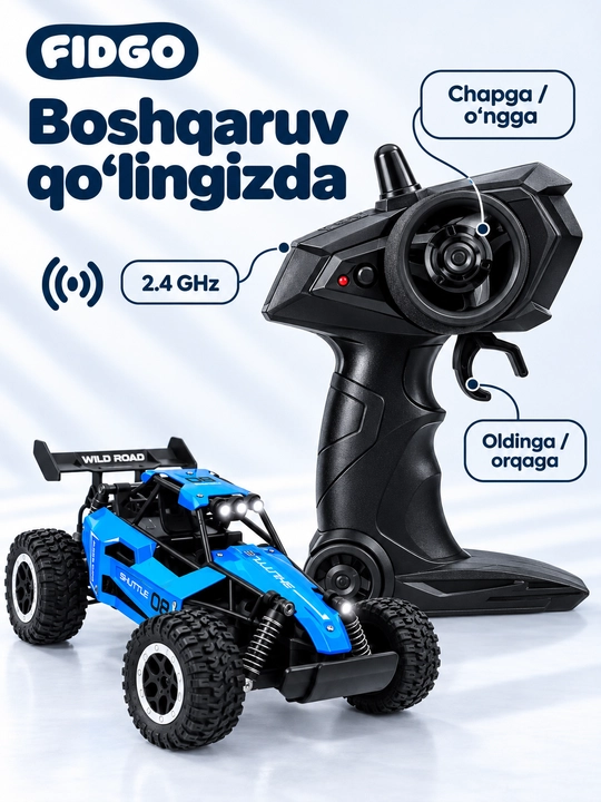 Radio orqali boshqariladigan mashina, tezligi 15 km/soat