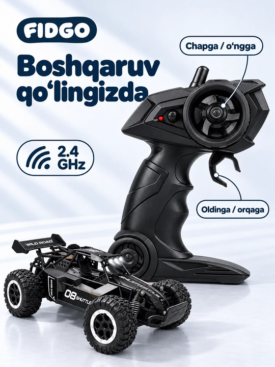Radio orqali boshqariladigan mashina, tezligi 15 km/soat