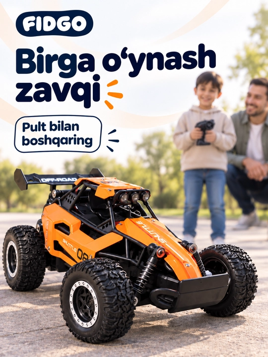 Radio orqali boshqariladigan mashina, tezligi 15 km/soat