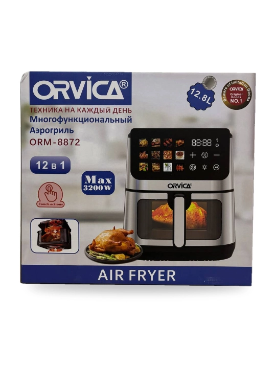 Аэрогриль Orvica ORM-8872, 12,8 л, 3200 Вт, сенсорный LCD, 12 в 1