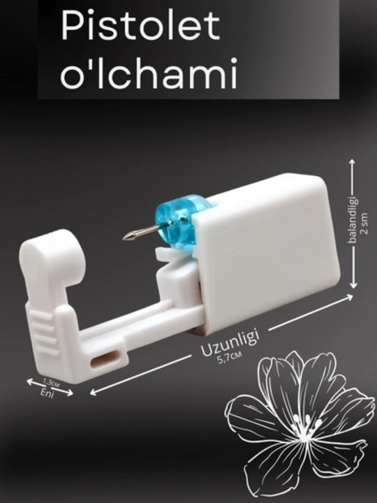 Pirsing va quloqlarni teshish uchun bir martalik quloq uchun zirakli to‘pponcha - 