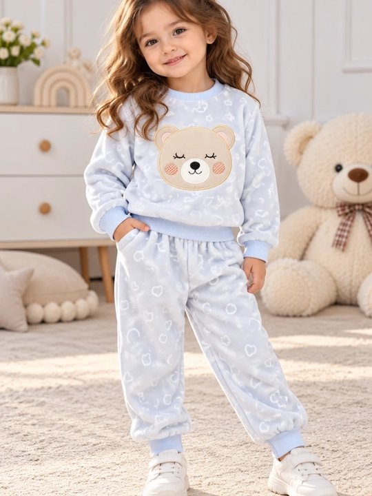 Qizlar uchun velur kostyum-ikkilik, bolalar uchun sport kostyum, VILLUR, 2–4 yosh - 
