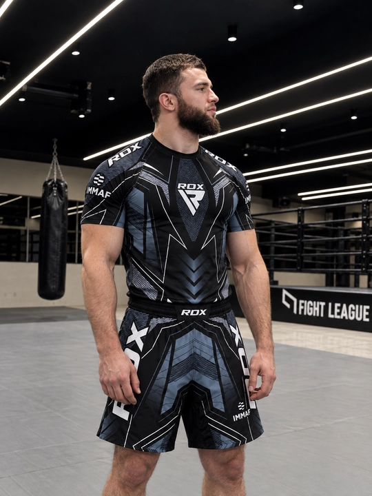Erkaklar uchun MMA va BJJ uchun RDX IMMAF to‘plami, rashgard va shortiklar, S-3XL - 