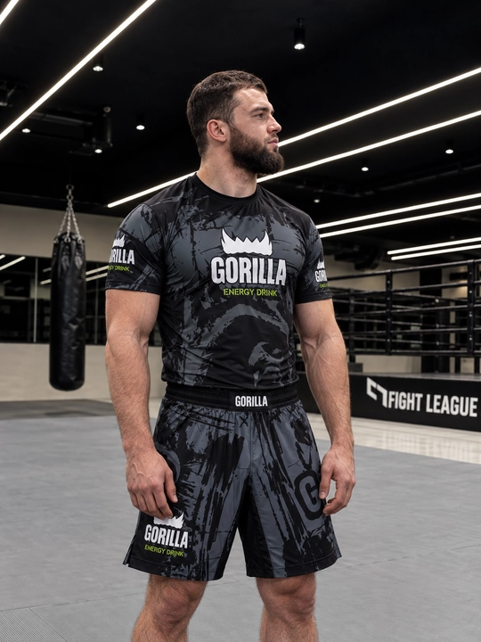 GORILLA Energy Drink sport kiyimi 2 tasi 1 da, MMA va UFC rashgard va shortik - 