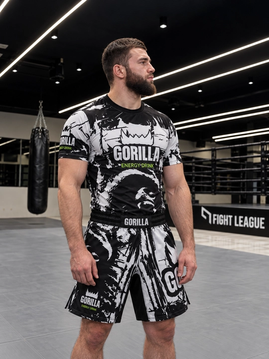 GORILLA Energy Drink sport kiyimi 2 tasi 1 da, MMA va UFC rashgard va shortik - 