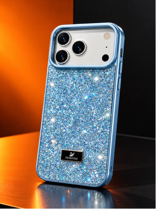 Чехол для iPhone 15,16,17,18, Pro\Pro Max  с блестящими кристаллами  бордовый