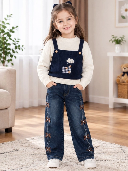 Qizchalar uchun kuzgi-qishki kiyim komplekti (jenfir va shim ), 5-6 yosh - 