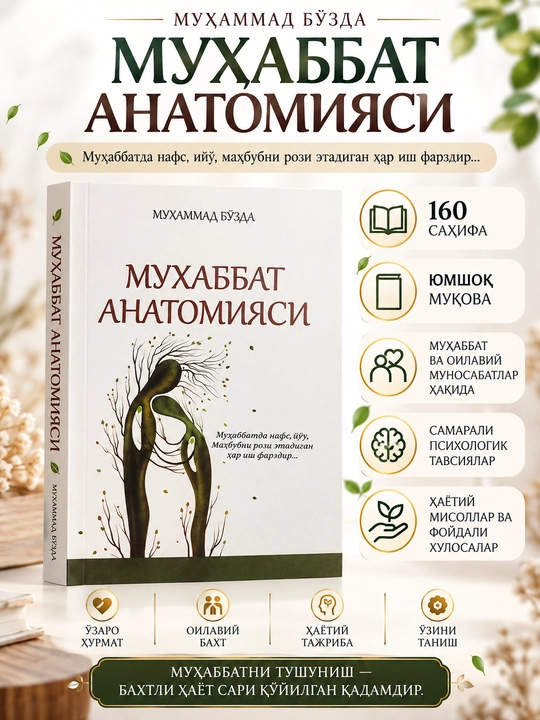 Муҳаббат анатомияси — Мухаммад Бўзда, книга о любви, отношениях и внутреннем мире человека - 