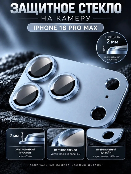 IPhone 17–18 Pro va Pro Max uchun kamera linzasi himoya oynasi