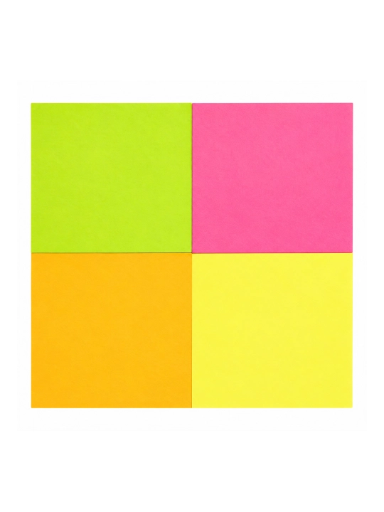 Stikerlar (O‘zi yopishadigan blok) rangli, 4 ta neon rang, 200 varaq