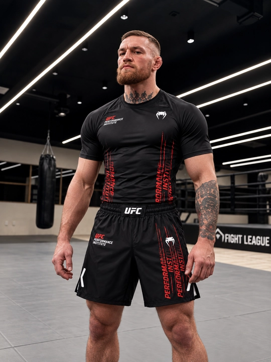 Футболка и шорты UFC для ММА, бокса, фитнеса и тренировок, спортивный комплект - 