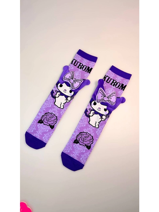 Гетры для девочек, высокие носки, Hello Kitty, Garry Potter, Kuromi, Spider Man, Elza - 