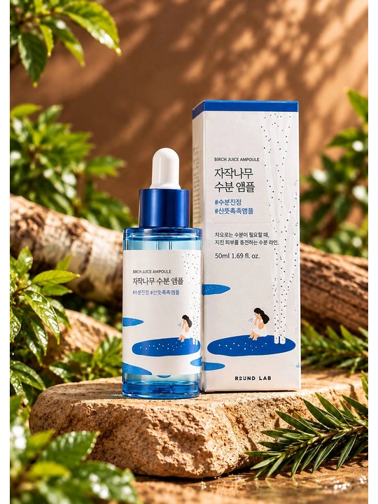 Ultranamlaydigan tinchlantiruvchi zardob Round Lab Birch Juice Moisturizing Serum, 50 ml