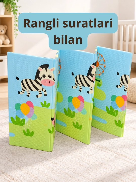 Bolalar uchun ikki tomonlama buklanadigan o‘yin gilamchasi kovrik