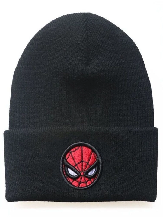 O‘rgimchak odam (Spider-Man) naqshli bolalar uchun trikotaj shapka, 5–10 yosh