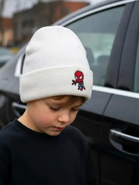 O‘rgimchak odam (Spider-Man) naqshli bolalar uchun trikotaj shapka, 5–10 yosh