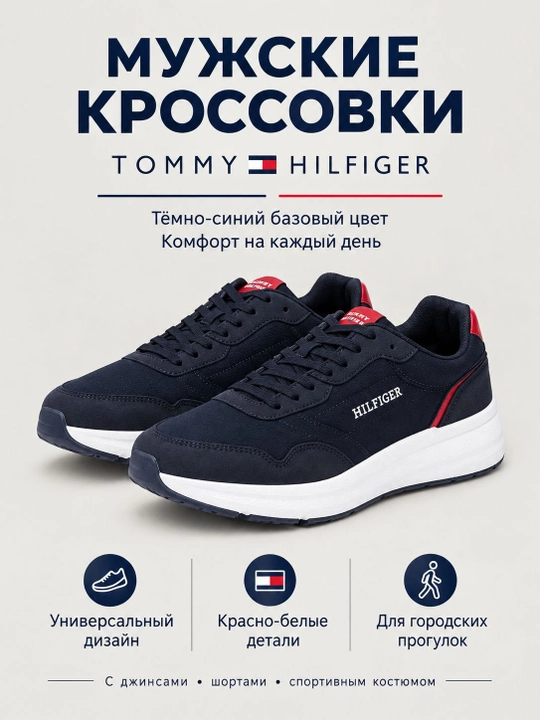 Tommy Hilfiger erkaklar kundalik krossovkasi, to‘q ko‘k - 