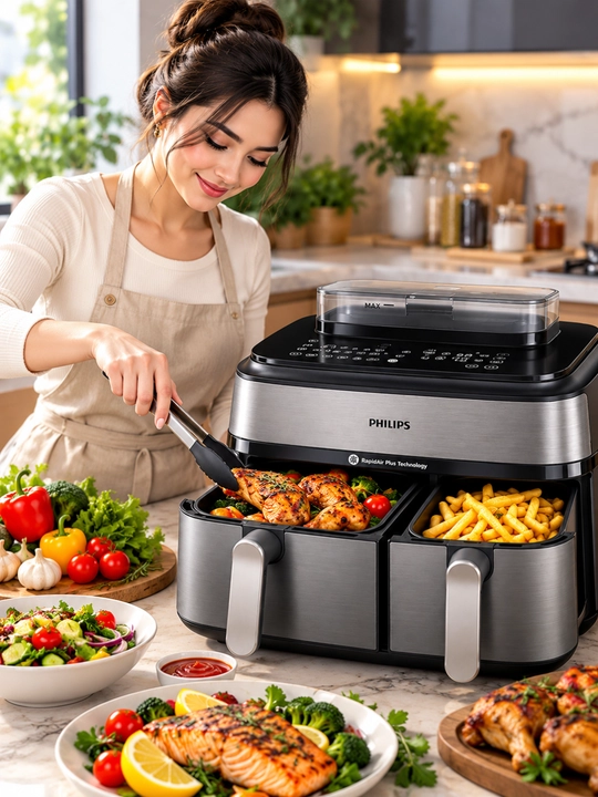 Philips aerogril, elektr havo frituryasi, sensorli boshqaruv, oshxona uchun