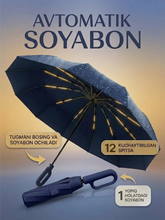Ayollar va erkaklar uchun avtomatik soyabon - 