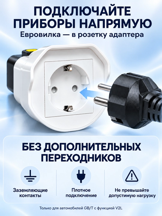 Разрядник электромобиля Адаптер GB/T V2L  AC220в 16А 3.5 кВт