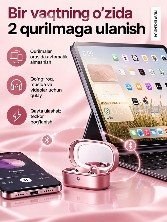 4 в 1, AI беспроводные наушники, современные наушники, TWS Bluetooth 6.0, Type-C