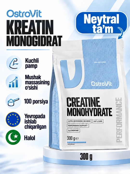 Креатин моногидрат OstroVit, 300 гр, 400 гр, 1 кг - 